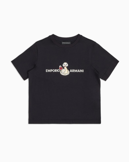 Armani Camiseta de punto de mezcla de lyocell con estampado de serpiente ASV