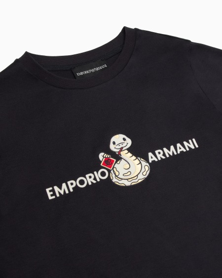 Armani Camiseta de punto de mezcla de lyocell con estampado de serpiente ASV Limitado a 3 días