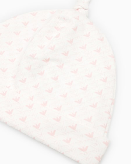 Armani Gorro de punto con motivo de águilas con efecto óptico En oferta