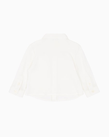 Armani Camisa de piqué con bordado de águila Descuentos del mes