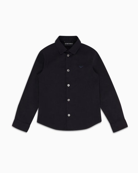 Armani Camisa de algodón con bordado de águila