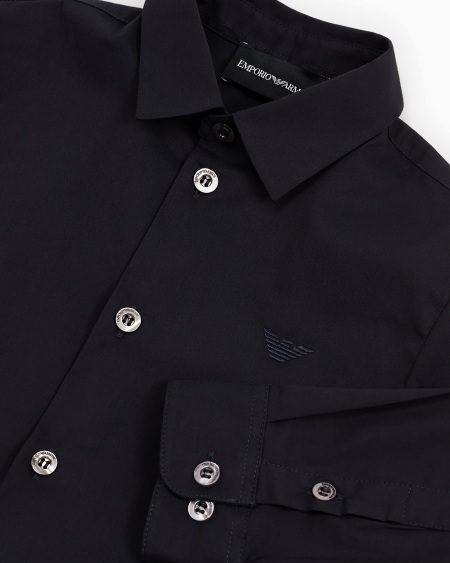Armani Camisa de algodón con bordado de águila Grandes ahorros