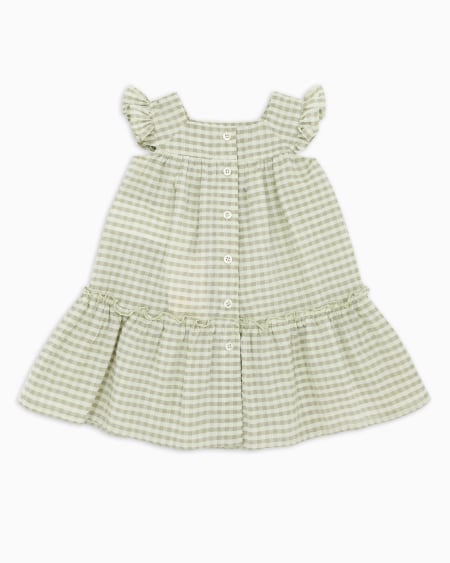 Armani Vestido de guinga de algodón con acabado sirsaca Precio ultrabajo
