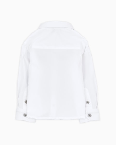 Armani Camisa de algodón elástico con bordado de águila Devoluciones gratuitas