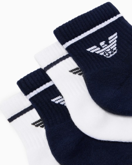 Armani Paquete de dos pares de calcetines de rizo con águila en tejido jacquard Ofertas