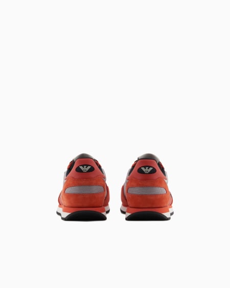 Armani Deportivas de malla con detalles de ante y parche de águila Rebajas baratas