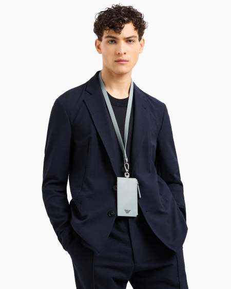 Armani Tarjetero con bandolera en piel saffiano regenerada ASV Ventas relámpago