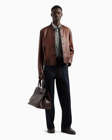 Armani Camisa de algodón elástico estampado Tienda