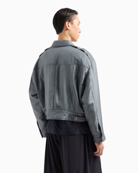 Armani Cazadora de seda habutai con aspecto lavado Mejor oferta
