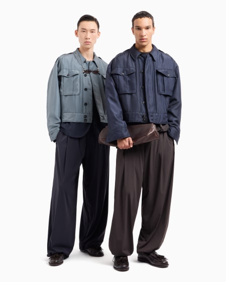 Armani Pantalones anchos con cintura elástica de nailon bielástico superligero Rebajas online