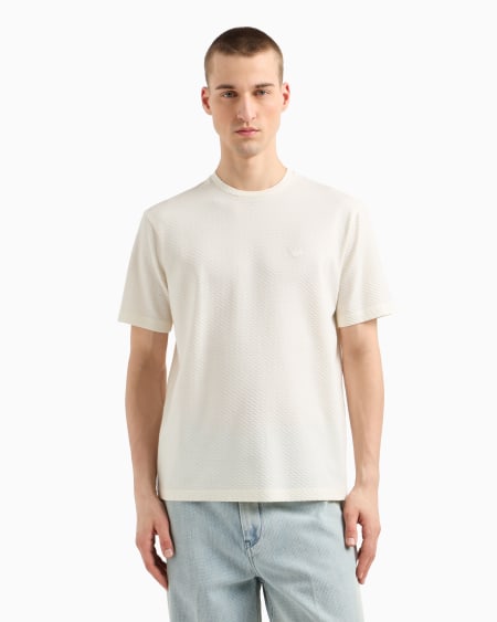Armani Camiseta de punto con fantasía en tejido jacquard en relieve y con efecto tridimensional Rebajas top