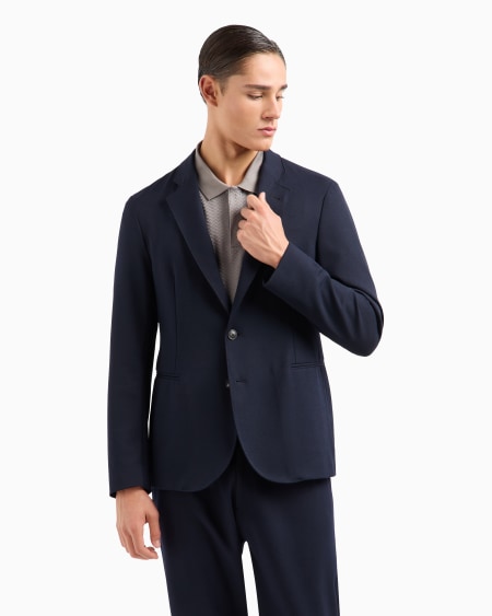 Armani Chaqueta de abotonadura sencilla de gabardina técnica elástica Envío gratis