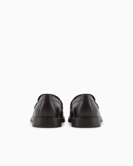 Armani Mocasines de cuero plena flor ÚLTIMAS EDICIONES