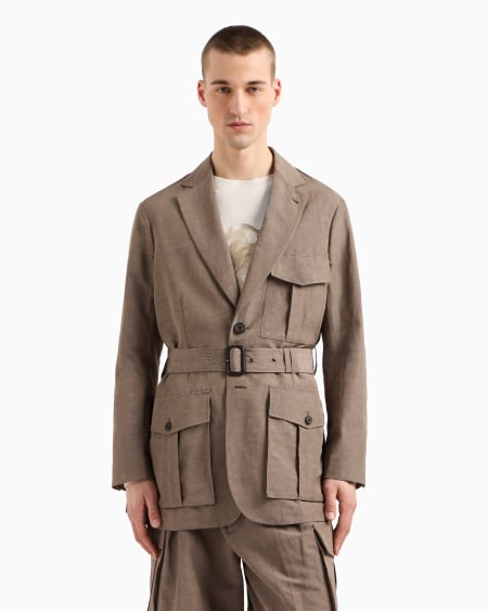 Armani Chaqueta sahariana en mezcla de lino Últimos 2 días