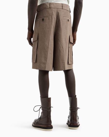 Armani Bermudas cargo en mezcla de lino Último día