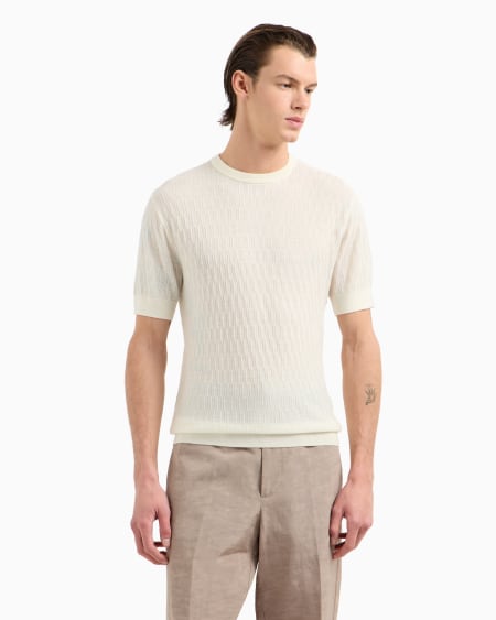Armani Jersey de punto adamascado en mezcla de lyocell ASV Precio de fábrica