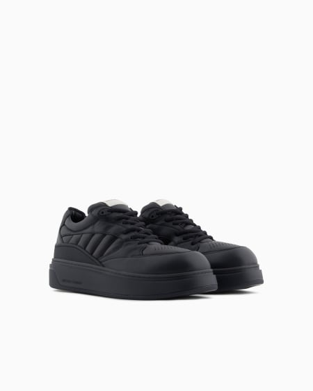 Armani Deportivas con detalles de napa acolchada Grandes descuentos