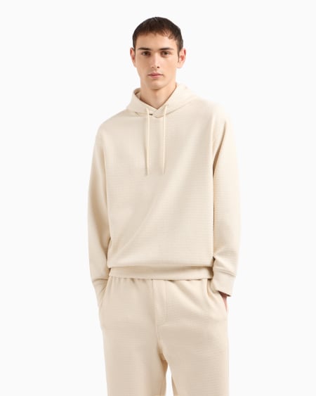 Armani Sudadera de punto de mezcla de lyocell con capucha e inscripción integral ASV Liquidación