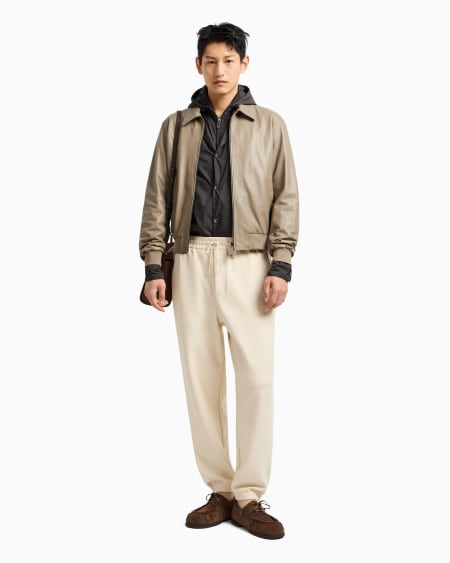 Armani Pantalones de chándal de punto de mezcla de lyocell con inscripción integral ASV Envío internacional gratuito