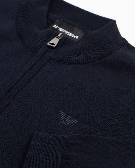 Armani Cárdigan de cremallera completa de punto maíz de algodón Ahorra y exporta