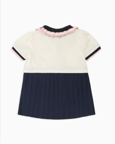Armani Vestido de piqué con cuello de polo y falda plisada Descuento por venta flash
