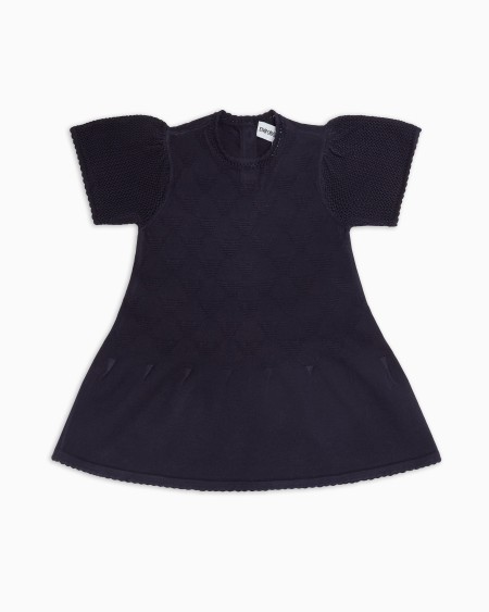 Armani Vestido acampanado de punto jacquard con motivo integral de águila Ofertas de temporada