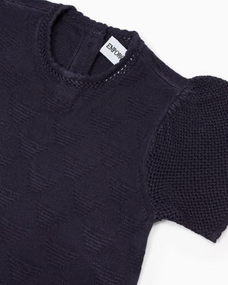 Armani Vestido acampanado de punto jacquard con motivo integral de águila Ofertas de temporada