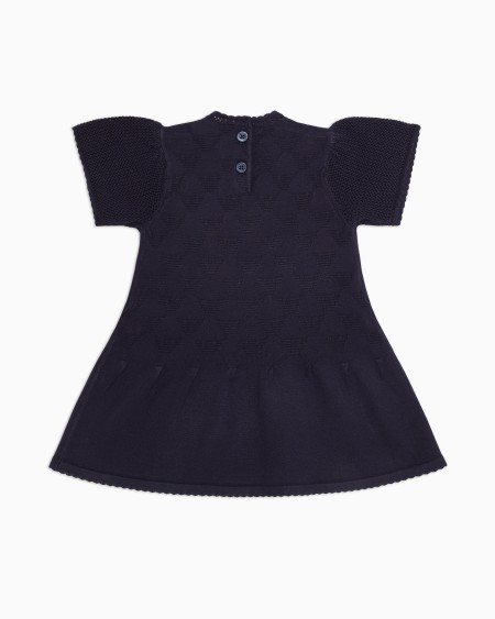 Armani Vestido acampanado de punto jacquard con motivo integral de águila Ofertas de temporada