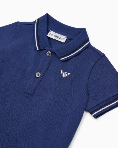 Armani Polo de piqué elástico con bordes a rayas Devoluciones gratuitas