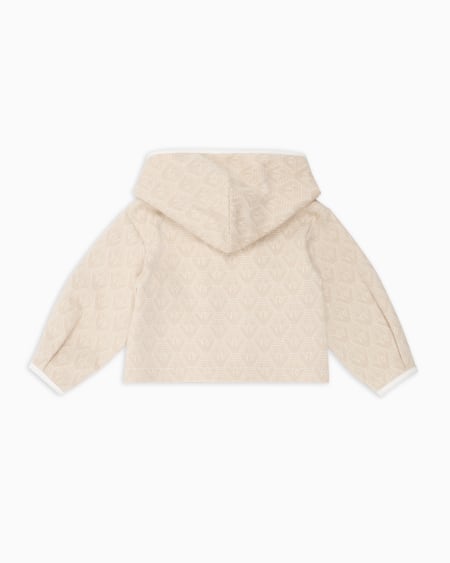 Armani Sudadera tipo cárdigan de punto jacquard con capucha y motivo integral de águila En línea