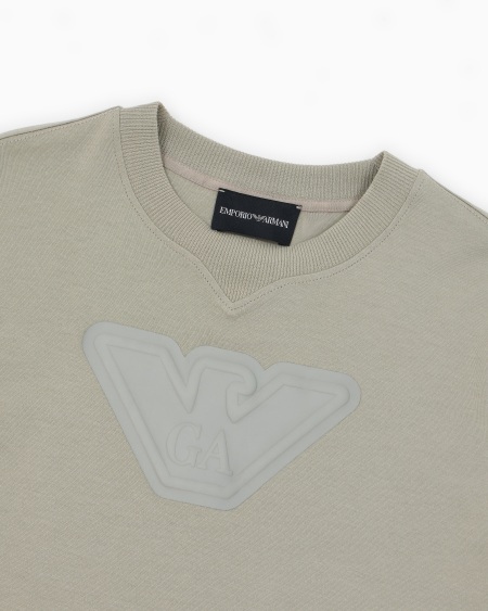 Armani Camiseta ancha de punto con maxiáguila en relieve Outlet