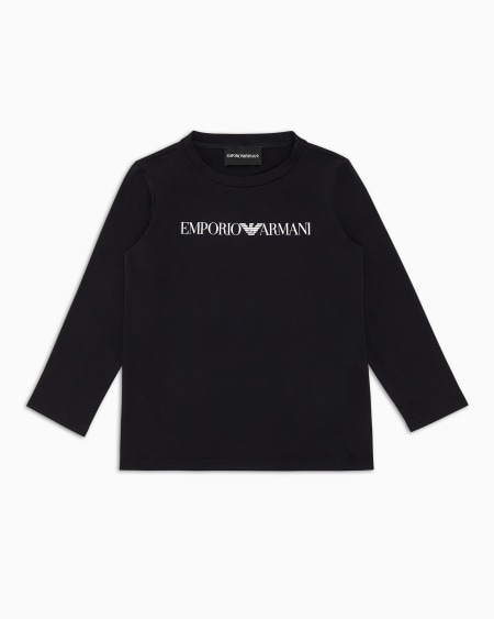 Armani Jersey de punto de algodón pima con logotipo Outlet online