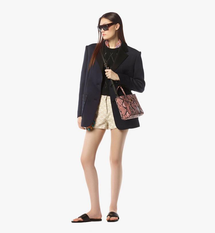 MCM Toni Top-Zip Shopper in Python Print Coronet Rebajas de fin de temporada
