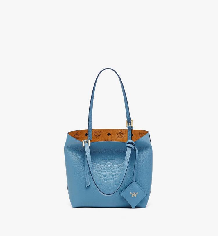 MCM Himmel Shopper in Embossed Logo Leather