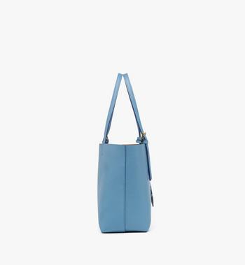 MCM Himmel Shopper in Embossed Logo Leather Descuento