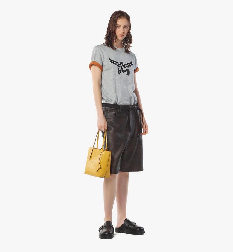 MCM Himmel Shopper in Embossed Logo Leather Tienda