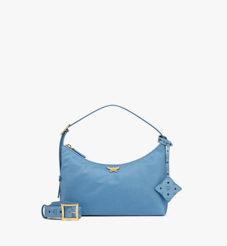 MCM Aren Hobo in Recycled Nylon and Monogram Print Leather Último día