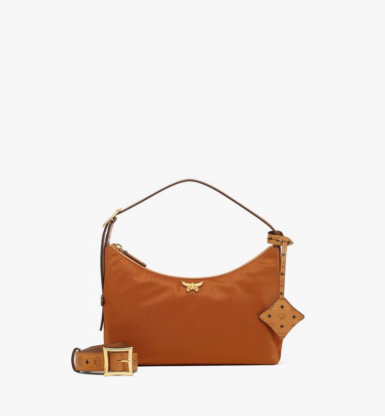 MCM Aren Hobo in Recycled Nylon and Monogram Print Leather