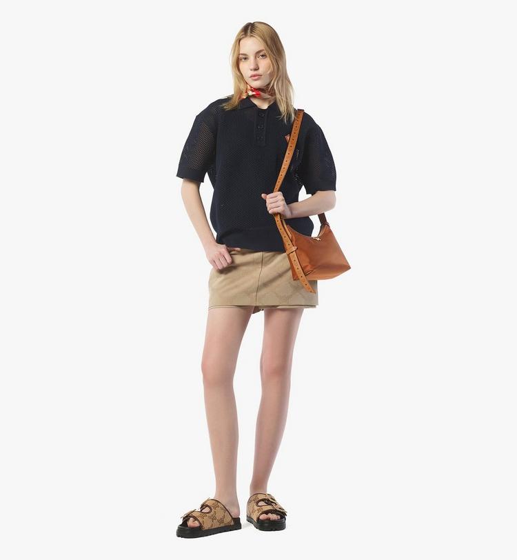 MCM Aren Hobo in Recycled Nylon and Monogram Print Leather Precio de fábrica