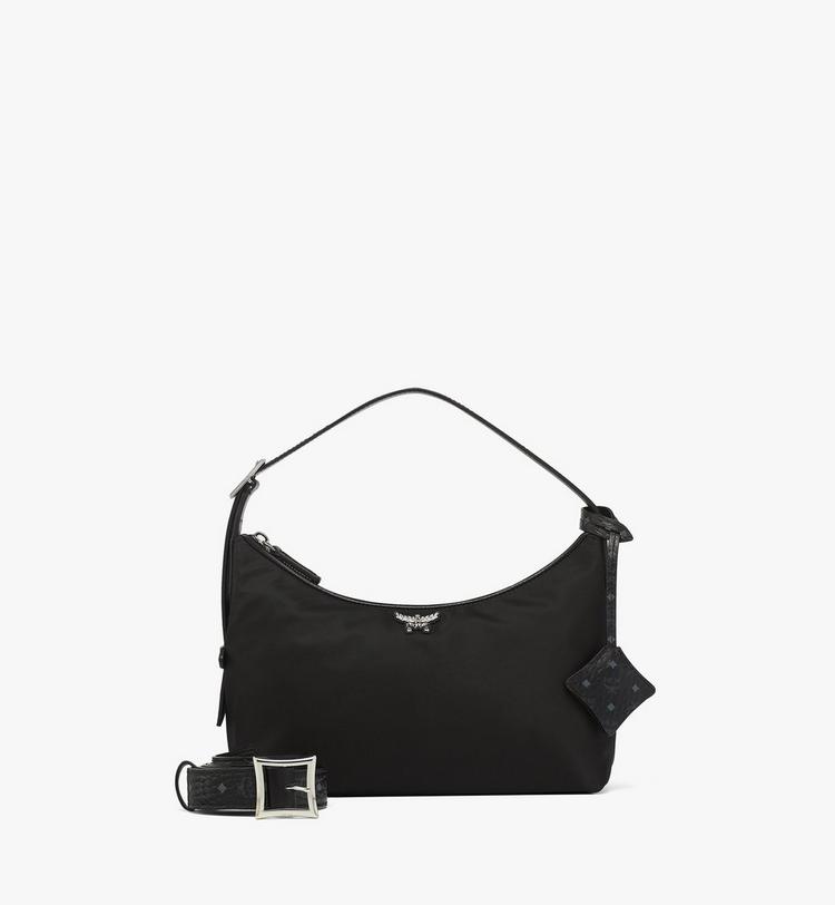 MCM Aren Hobo in Recycled Nylon and Monogram Print Leather