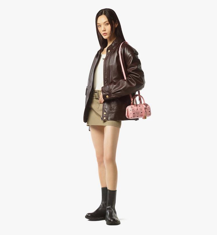 MCM Ella Boston Bag in Visetos Grandes descuentos