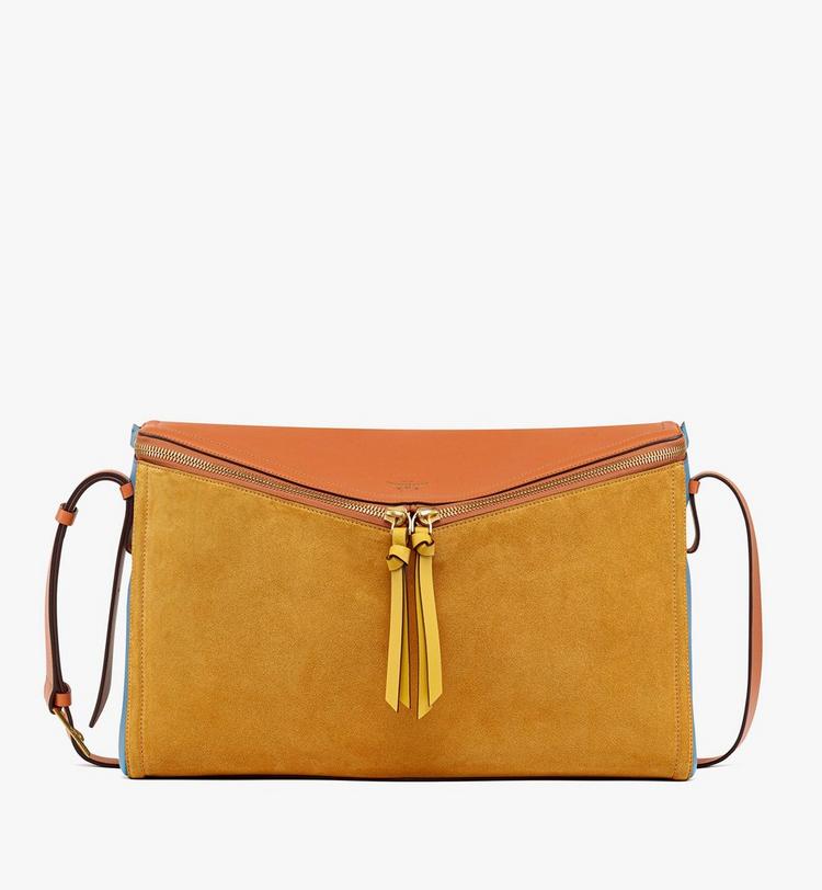 MCM Diamant 3D Shoulder Bag in Suede and Calf Leather