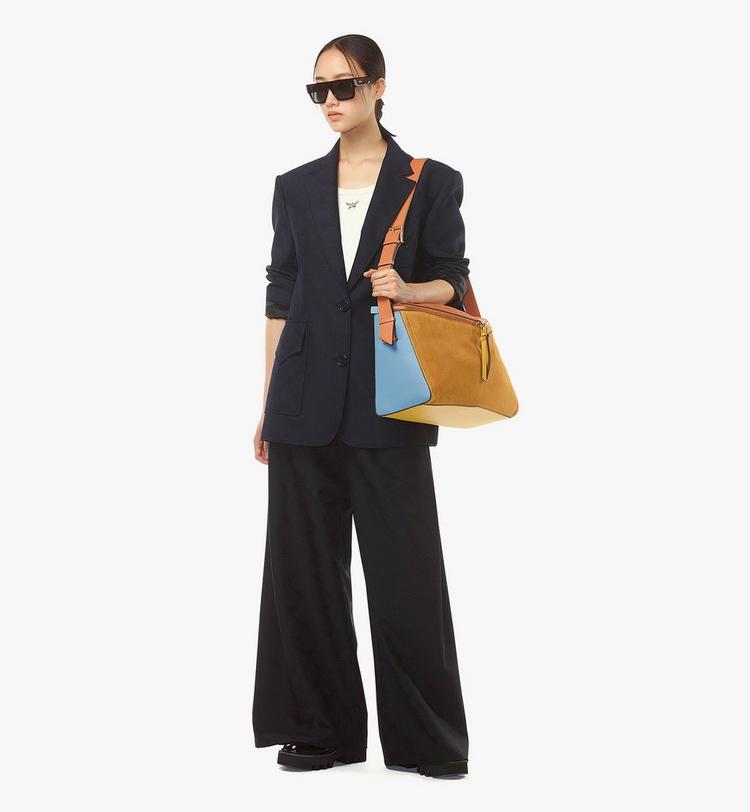 MCM Diamant 3D Shoulder Bag in Suede and Calf Leather Ofertas especiales