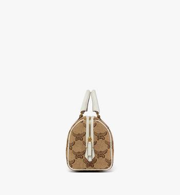 MCM Ella Boston Bag in Lauretos Raffia Jacquard Rebajas