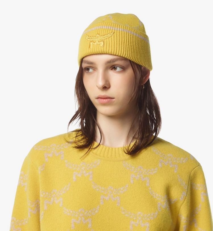 MCM Lauretos Beanie in Wool and Recycled Cashmere Precio ultrabajo