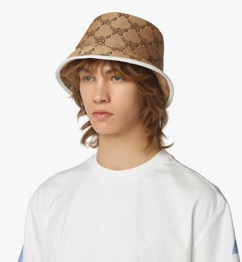 MCM Bucket Hat in Lauretos Raffia Jacquard Últimos 2 días