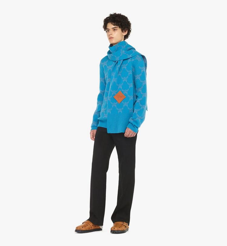 MCM Reversible Lauretos Stole in Wool and Recycled Cashmere Promoción por tiempo limitado