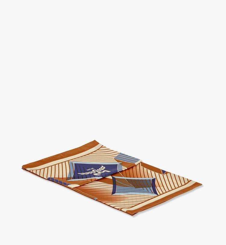 MCM Abstract Logo Scarf in Organic Silk Liquidación