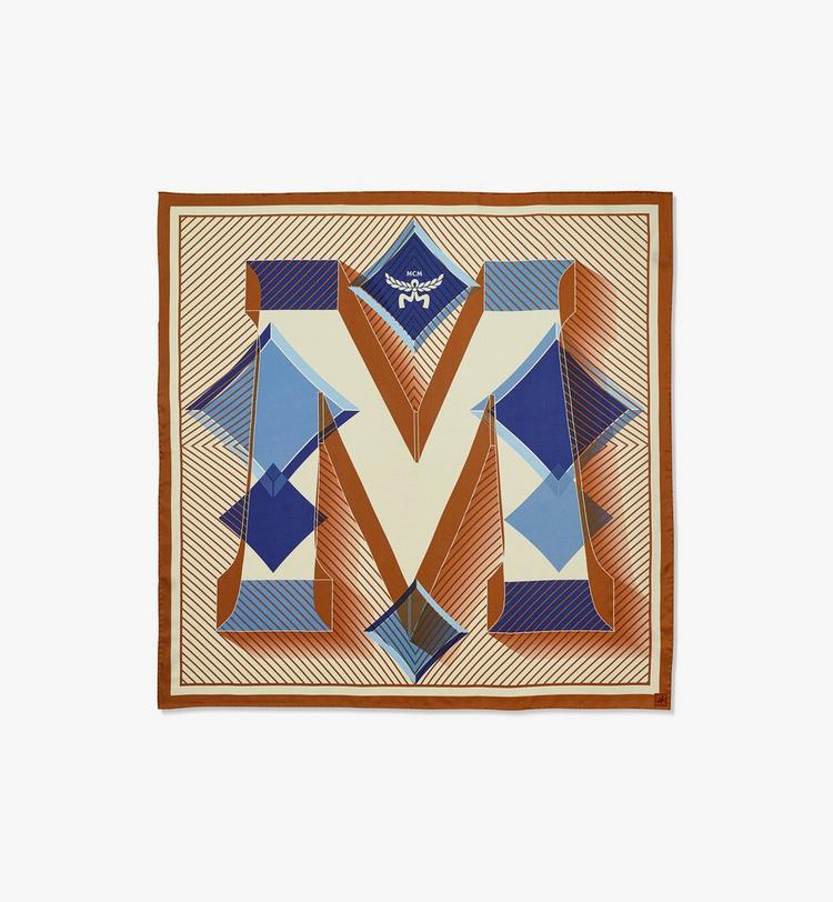 MCM Abstract Logo Scarf in Organic Silk Liquidación