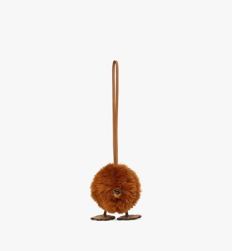 MCM Bear Charm in Lamb Fur and Visetos